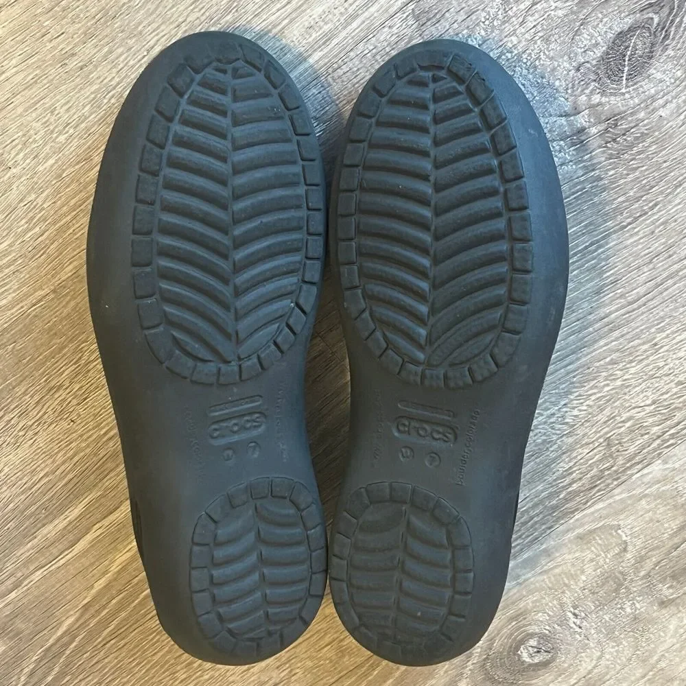 Crocs Kadee Women Black Croslite Foam Slip‎ On Ballet Flats Shoes Size 7 W7